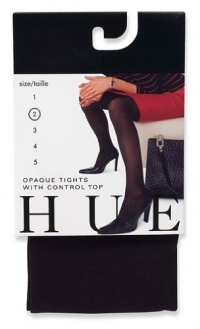 HUE Women's Opaque Control Top Tight, Espresso, Size 4 (Plus)