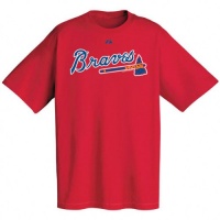 MLB Majestic Atlanta Braves Red Official Wordmark T-shirt MLB Majestic Atlanta Braves Red Official Wordmark T-shirt