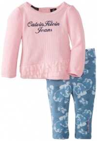 Calvin Klein Baby-Girls Infant Top With Blue Printed Pant Calvin Klein Baby-Girls Infant Top With Blue Printed Pant