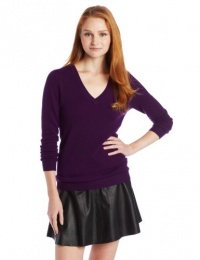Magaschoni Women's 100% Cashmere V Neck Sweater, Pansy,Small Magaschoni Women's 100% Cashmere V Neck Sweater, Pansy,Small