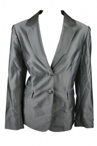 Tahari ASL Womens Ruth Herringbone 2 Button Suiting Blazer