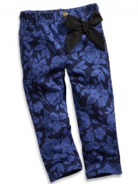GUESS Kids Girls Baby Girl Floral Jeggings (12-24M), BLUE (12M)