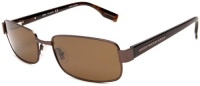 BOSS by Hugo Boss Men's 0321 Polarized Sunglasses,Semi Matte Brown and Havana Frame/Brown Lens,One Size