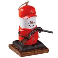 3 S'mores Blaze Orange Hunting Christmas Ornament with Gun 3 S'mores Blaze Orange Hunting Christmas Ornament with Gun