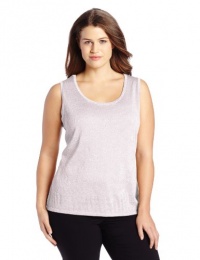 Calvin Klein Women's Plus-Size Metallic Shell Tank Sweater Calvin Klein Women's Plus-Size Metallic Shell Tank Sweater
