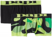 Papi Men's 2 Pack Camo Flavor Brazilian Trunk, Green, Medium