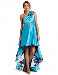 Jump Juniors Trina Gown With Peek-A-Boo Print, Turquoise, 3/4 Jump Juniors Trina Gown With Peek-A-Boo Print, Turquoise, 3/4