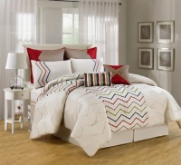 Luxury Home 8-Piece Chevron Comforter Collection, King, Sage Luxury Home 8-Piece Chevron Comforter Collection, King, Sage