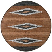 Matador Brown Diamonds Leather Chindi Rug Rug Size: Round 6' Matador Brown Diamonds Leather Chindi Rug Rug Size: Round 6'