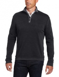 Perry Ellis Men's Long Sleeve 1/4 Zip Mock Neck With Tipping Perry Ellis Men's Long Sleeve 1/4 Zip Mock Neck With Tipping