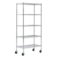 Sandusky MWS361872 Heavy Duty Mobile Wire Shelving Unit, 36 Width x 72 Height x 18 Depth, 5 Shelves, Chrome Sandusky MWS361872 Heavy Duty Mobile Wire Shelving Unit, 36 Width x 72 Height x 18 Depth, 5 Shelves, Chrome