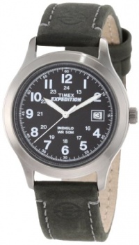 Timex Men's T498699J Expedition Full Size Grey Leather Field Watch Timex Men's T498699J Expedition Full Size Grey Leather Field Watch
