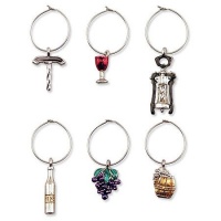 Wine Icons - 'My Glass' Wine Glass Charms or Markers, Set of 6 Charms Wine Icons - 'My Glass' Wine Glass Charms or Markers, Set of 6 Charms