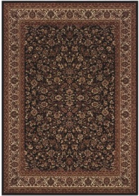 Area Rug 3x3 Octagon European Black Color - Couristan Everest Collection Area Rug 3x3 Octagon European Black Color - Couristan Everest Collection