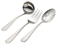 Gorham Ribbon Edge Frosted 3-Piece Stainless Steel Hostess Set Gorham Ribbon Edge Frosted 3-Piece Stainless Steel Hostess Set