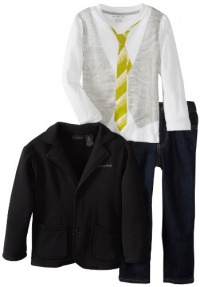 Calvin Klein Boys 2-7 Fleece Blazer Y Tee And Jeans, Black, 7 Calvin Klein Boys 2-7 Fleece Blazer Y Tee And Jeans, Black, 7