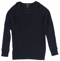 Lauren Ralph Lauren Women's Carmenita Cable Knit Dolman Sweater (Capri Navy)