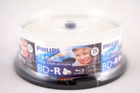 Philips BD-R 6X 25GB White Inkjet Printable 25PK in Spindle Philips BD-R 6X 25GB White Inkjet Printable 25PK in Spindle