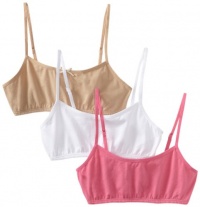 Maidenform Girls 7-16 3 Pack Crop Bra, White/Nude/Pink, Large Maidenform Girls 7-16 3 Pack Crop Bra, White/Nude/Pink, Large