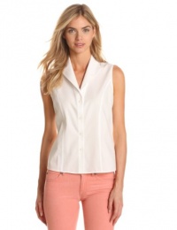 Jones New York Women's Sleeveless No-Iron Easy Care Shirt, White, 16 Jones New York Women's Sleeveless No-Iron Easy Care Shirt, White, 16