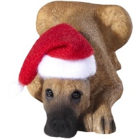 Sandicast Fawn Great Dane with Santa Hat Christmas Ornament Sandicast Fawn Great Dane with Santa Hat Christmas Ornament