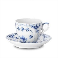 Blue Fluted Half Lace 5.75 oz. Cup and Saucer Blue Fluted Half Lace 5.75 oz. Cup and Saucer