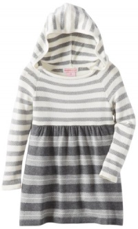 Design History Girls 2-6X Stripe Sweater Dress, Chrome Grey, 4