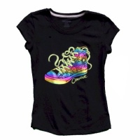 Converse Youth Girl's Rainbow Chuck Taylor Short Sleeve T-Shirt (Medium - Ages 10-12, Black) Converse Youth Girl's Rainbow Chuck Taylor Short Sleeve T-Shirt (Medium - Ages 10-12, Black)