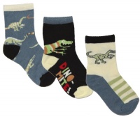 Hatley Blue Dinos Kids' Three-Pack Socks Hatley Blue Dinos Kids' Three-Pack Socks