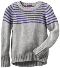 Energie Girls 7-16 Violet High Low Sweater, Grey/Purple, Small Energie Girls 7-16 Violet High Low Sweater, Grey/Purple, Small