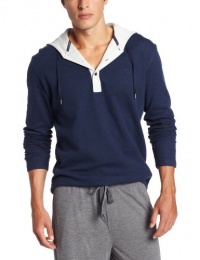 HUGO BOSS Men's Hooded Long Sleeve Lounge Shirt, Blue, X-Large HUGO BOSS Men's Hooded Long Sleeve Lounge Shirt, Blue, X-Large