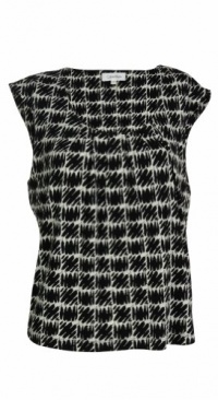 Calvin Klein Women's Print Sleeveless Scoopneck Blouse Black & White Calvin Klein Women's Print Sleeveless Scoopneck Blouse Black & White