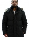 Marc New York Andrew Marc Men's Mid-Length Down Jacket Coat Coyote Fur