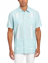 Cubavera Men's Linen Short Sleeve Guayabera with Embroidery Detail Cubavera Men's Linen Short Sleeve Guayabera with Embroidery Detail
