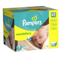 Pampers Swaddlers Diapers Size 1 Economy Pack Plus 216 Count Pampers Swaddlers Diapers Size 1 Economy Pack Plus 216 Count
