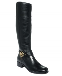 Charmed, I'm sure. MICHAEL Michael Kors' Fulton Harness boots feature a metallic designer logo charm on the strapped ankle harness, adding a sense of shine to an otherwise polished style. Charmed, I'm sure. MICHAEL Michael Kors' Fulton Harness boots feature a metallic designer logo charm on the strapped ankle harness, adding a sense of shine to an otherwise polished style.