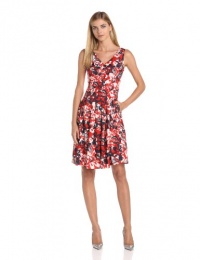 Jones New York Women's Sleeveless Pleated V-Neck Dress Jones New York Women's Sleeveless Pleated V-Neck Dress