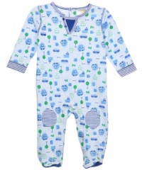 ABSORBA Baby-Boys Newborn B Cars Footie, Blue Print, 3-6 Months ABSORBA Baby-Boys Newborn B Cars Footie, Blue Print, 3-6 Months