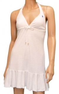 POLO Ralph Lauren Women's Big Pony Halter Dress Bikini Cover up White-Large POLO Ralph Lauren Women's Big Pony Halter Dress Bikini Cover up White-Large