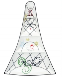 Let the countdown begin. This whimsical Lenox server features three sections, three French hens and a cute tree shape to illustrate the classic holiday carol, the 12 Days of Christmas. Let the countdown begin. This whimsical Lenox server features three sections, three French hens and a cute tree shape to illustrate the classic holiday carol, the 12 Days of Christmas.