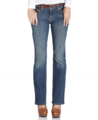 In a flattering bootcut fit, these Levi's 515 jeans feature embroidery and studs at the back flap pockets for a bit of western flair! In a flattering bootcut fit, these Levi's 515 jeans feature embroidery and studs at the back flap pockets for a bit of western flair!