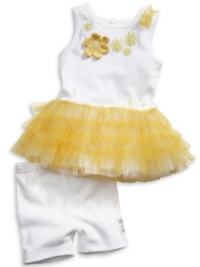 GUESS Kids Girls Tank Dress with Bike Shorts (0 - 9m), WHITE (3/6M) GUESS Kids Girls Tank Dress with Bike Shorts (0 - 9m), WHITE (3/6M)