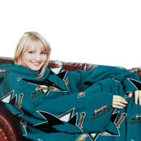 NHL San Jose Sharks Comfy Throw, Blanket with Sleeves Repeat Design NHL San Jose Sharks Comfy Throw, Blanket with Sleeves Repeat Design