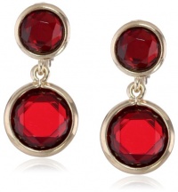 Anne Klein Beacon Gold-Tone and Ruby Red Drop Clip-On Earrings Anne Klein Beacon Gold-Tone and Ruby Red Drop Clip-On Earrings