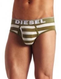 Diesel Men's Blade Fresh & Bright Thick Striped Brief, Green, Large