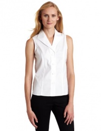 Jones New York Women's White Sleeveless Easy Care Shirt Size 8P Jones New York Women's White Sleeveless Easy Care Shirt Size 8P