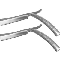 Set of 2 Huge 10.5 inch Sweeney Todd Replica Straight Razors, Silver Set of 2 Huge 10.5 inch Sweeney Todd Replica Straight Razors, Silver