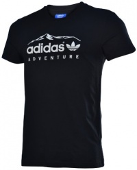 Adidas Originals Men's Adventure Mountain Tee Shirt-Black/White Adidas Originals Men's Adventure Mountain Tee Shirt-Black/White