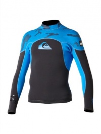 Quiksilver Youth Syncro 1.5mm L/S Jacket, Black/Blue-14 Big Kids Quiksilver Youth Syncro 1.5mm L/S Jacket, Black/Blue-14 Big Kids
