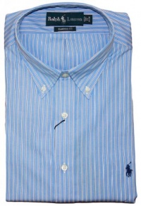 Polo Ralph Lauren Classic-Fit Striped Dress Shirt, Blue, 17 34/35 Polo Ralph Lauren Classic-Fit Striped Dress Shirt, Blue, 17 34/35